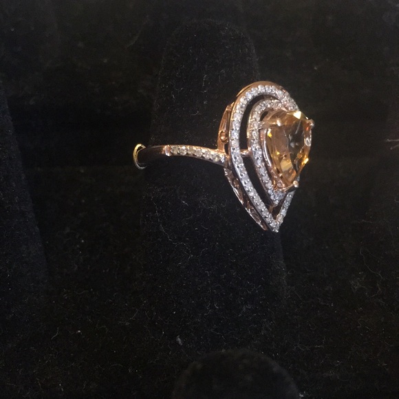 Rose Gold Rare Madeira Citrine Ring - Picture 6 of 8